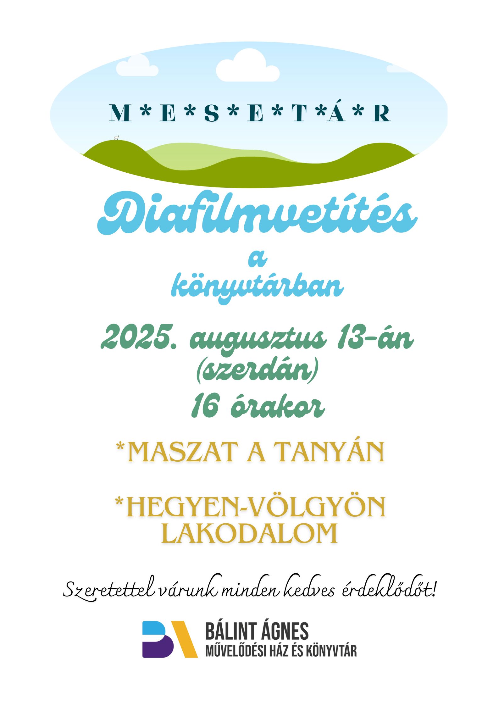 diafilmvetítés augusztus